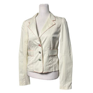 Luella x Target Off White Stretch Blazer 3 Button Notched Collar Small NWT